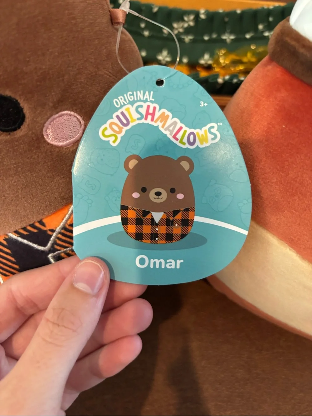 Squishmallows Brown and Orange Bear + Pumpkin Pie Duo Plush Set